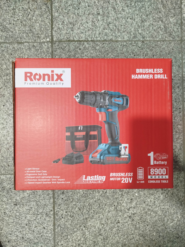 دریل پیچ گوشتی چکشی شارژی رونیکس مدل 8900